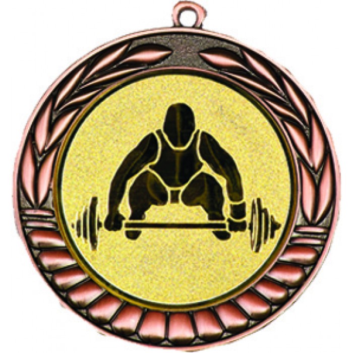 BRONZE 70MM WEIGHTLIFTING MEDAL